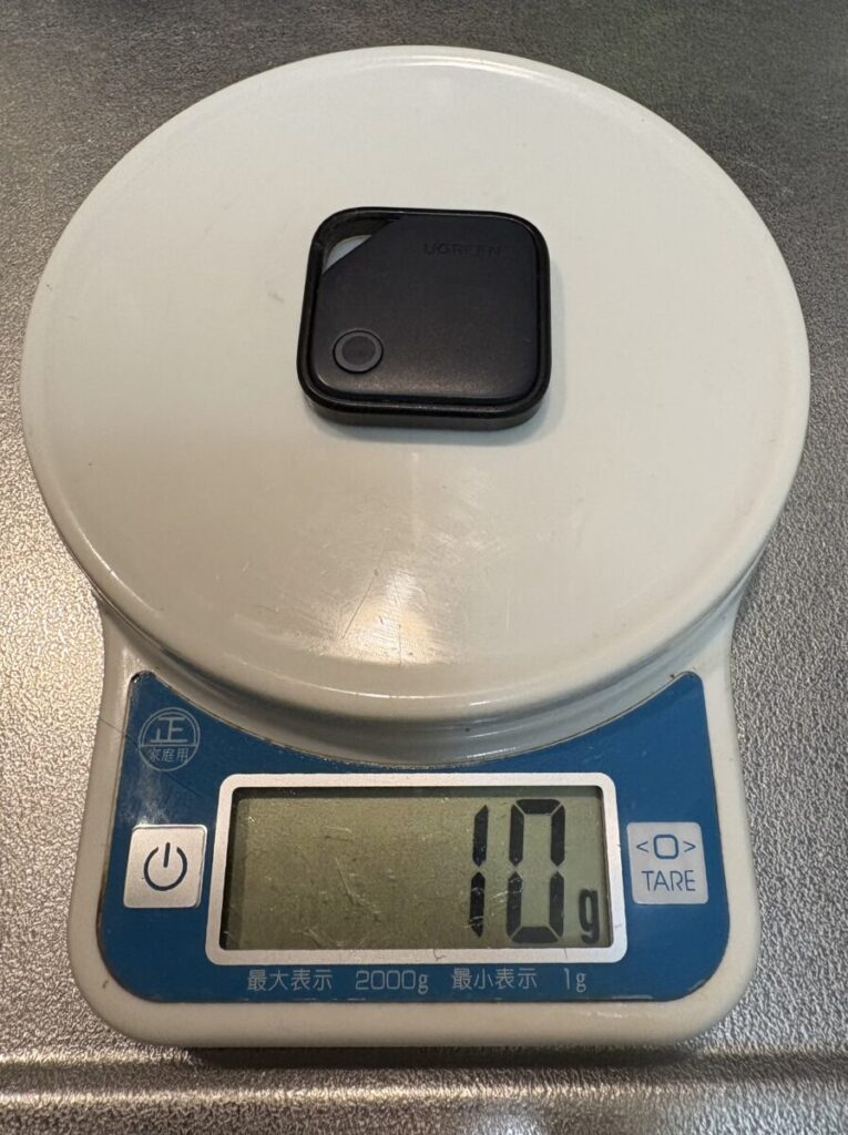 UGREEN FineTrack Smart Finder　重量測定結果(10g)　画像