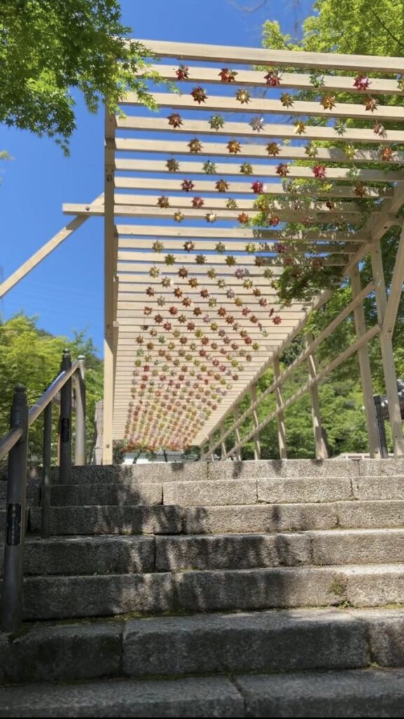 西教寺　階段と無数の風車の画像